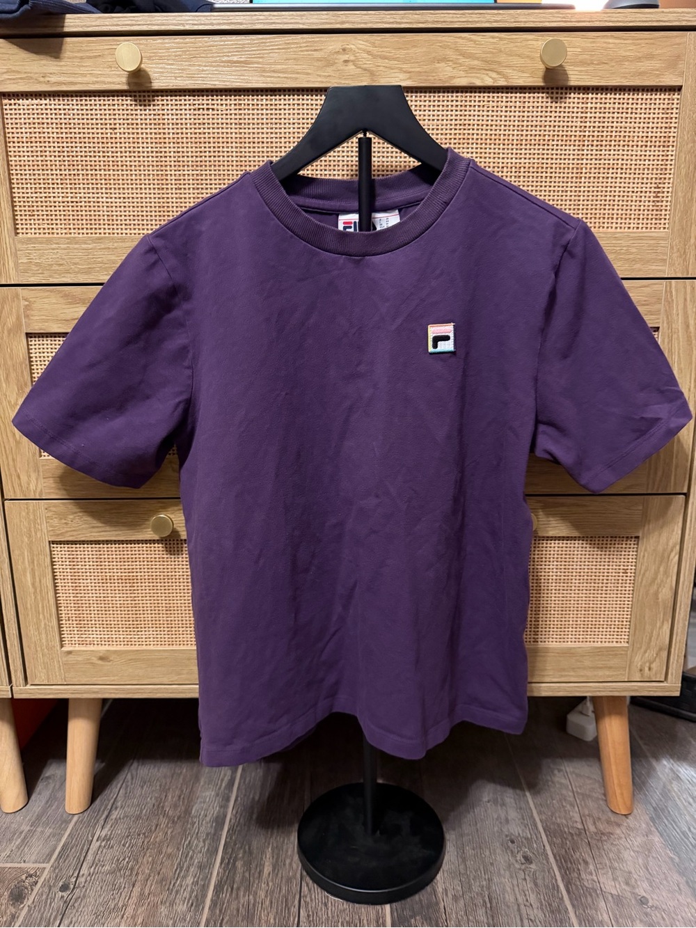 Fila Purple Short Sleeve Crewneck Tee with Small Logo Patch